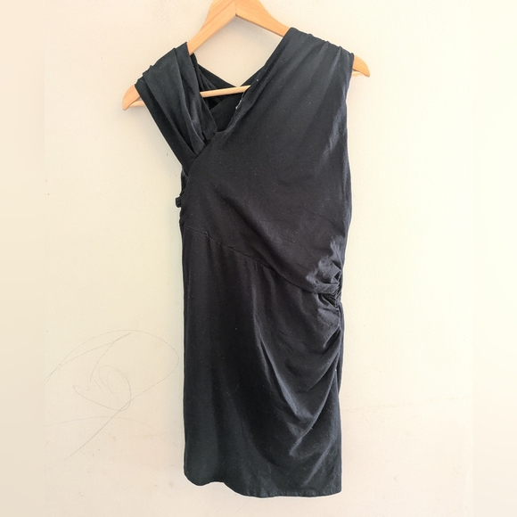 IRO Ermett Black Jersey Assymetrical Mini Dress Size 6 - Picture 7 of 7